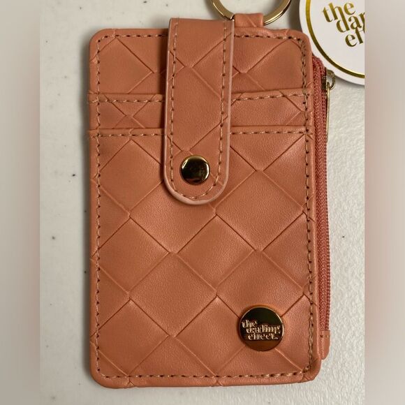 NWT The Darling Effect Woven Keychain Wallet Card Holder - Rose Color - Picture 4 of 9